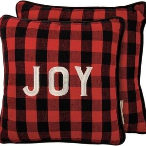 Primitives by Kathy 10 inch square buffalo plaid pillow